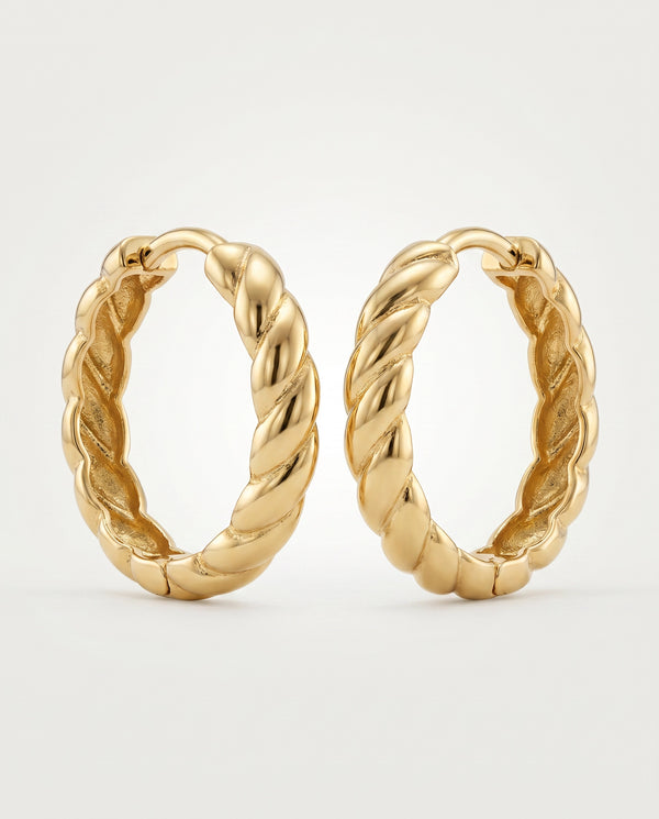 Oroventi Twisted Hoops