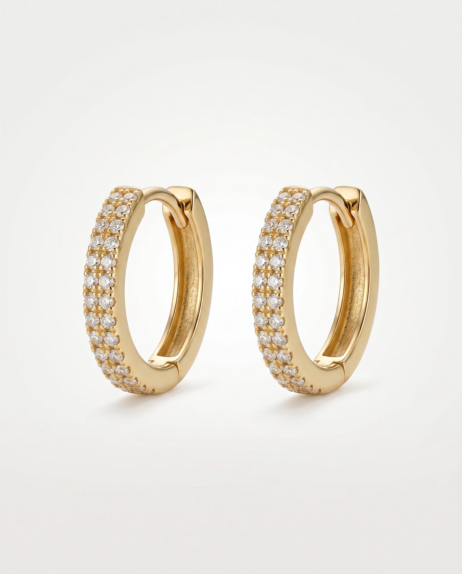Bella by Ovani® Lab-grown Diamond Round Pave Hoops - 0.25 Ct. T.W.