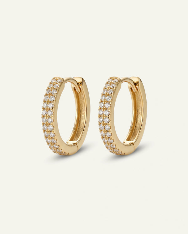 Bella by Ovani® Lab-grown Diamond Round Pave Hoops - 0.25 Ct. T.W.