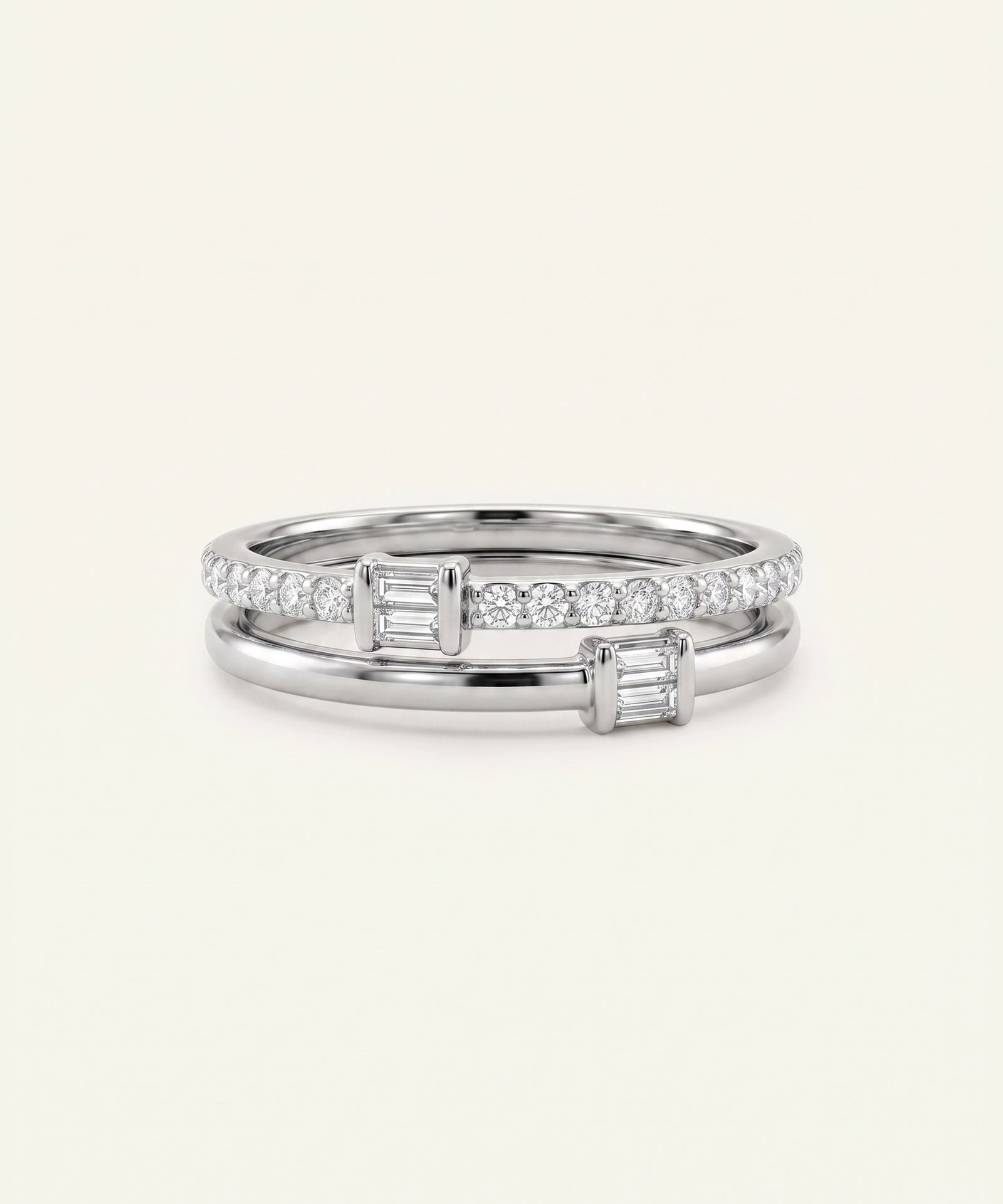 Bella by Ovani® Lab-grown Diamond Baguette and Round Fashion Ring - 0.25 Ct. T.W.
