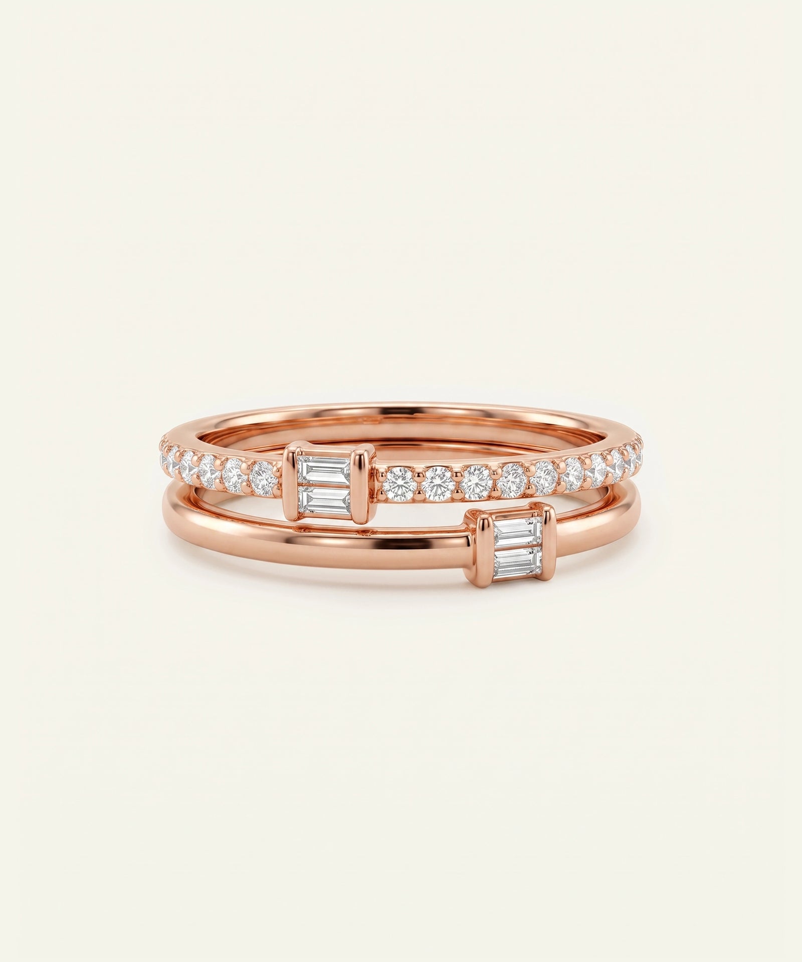 Bella by Ovani® Lab-grown Diamond Baguette and Round Fashion Ring - 0.25 Ct. T.W.