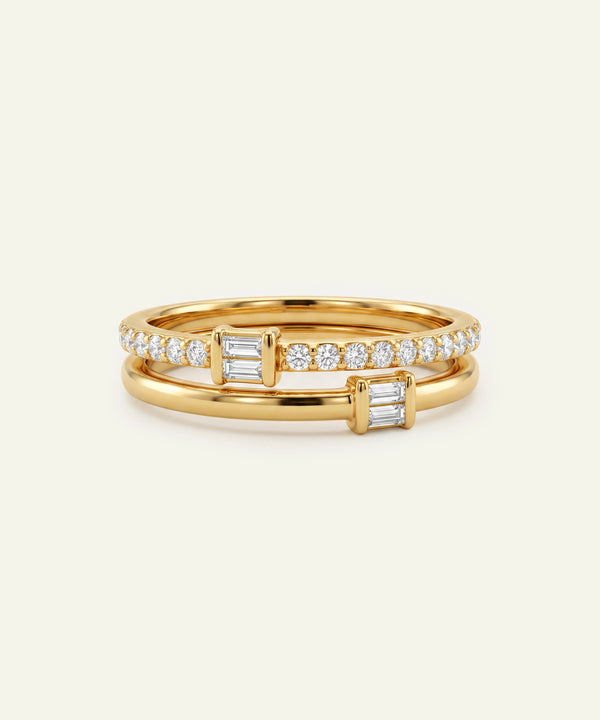 Bella by Ovani® Lab-grown Diamond Baguette and Round Fashion Ring - 0.25 Ct. T.W.