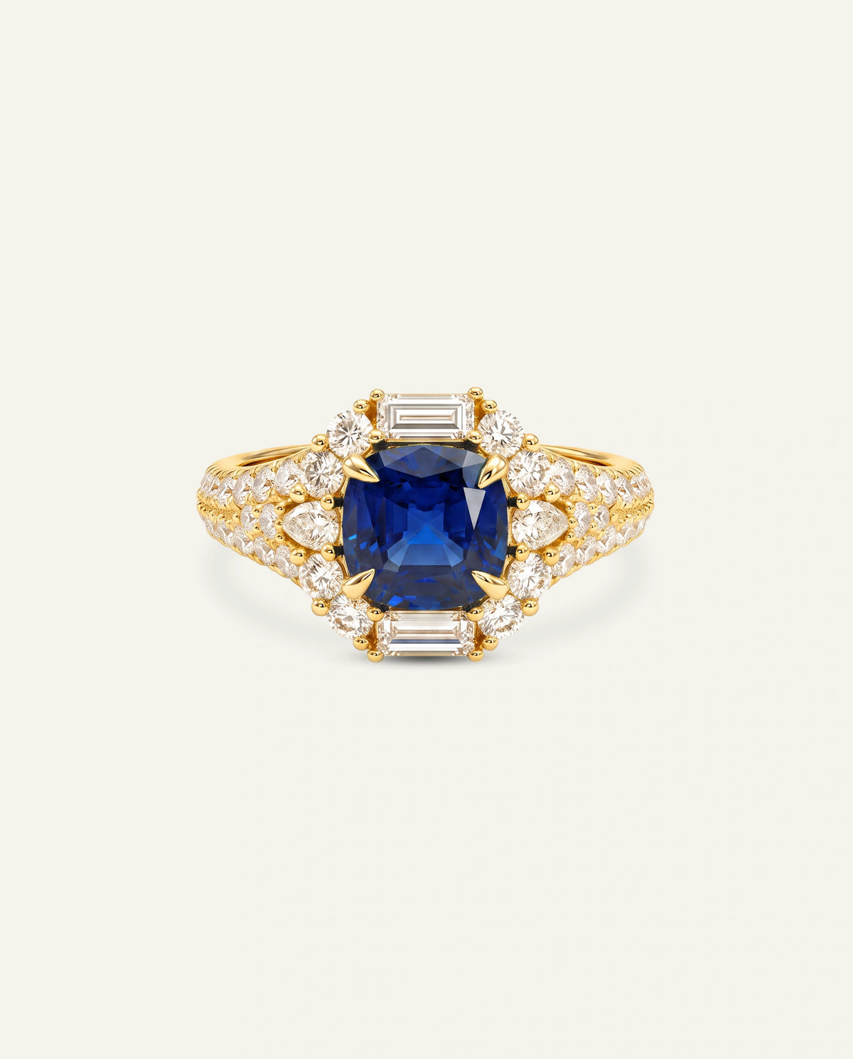 Aanika V. Lab-created Sapphire & Lab-grown Diamond Halo Ring