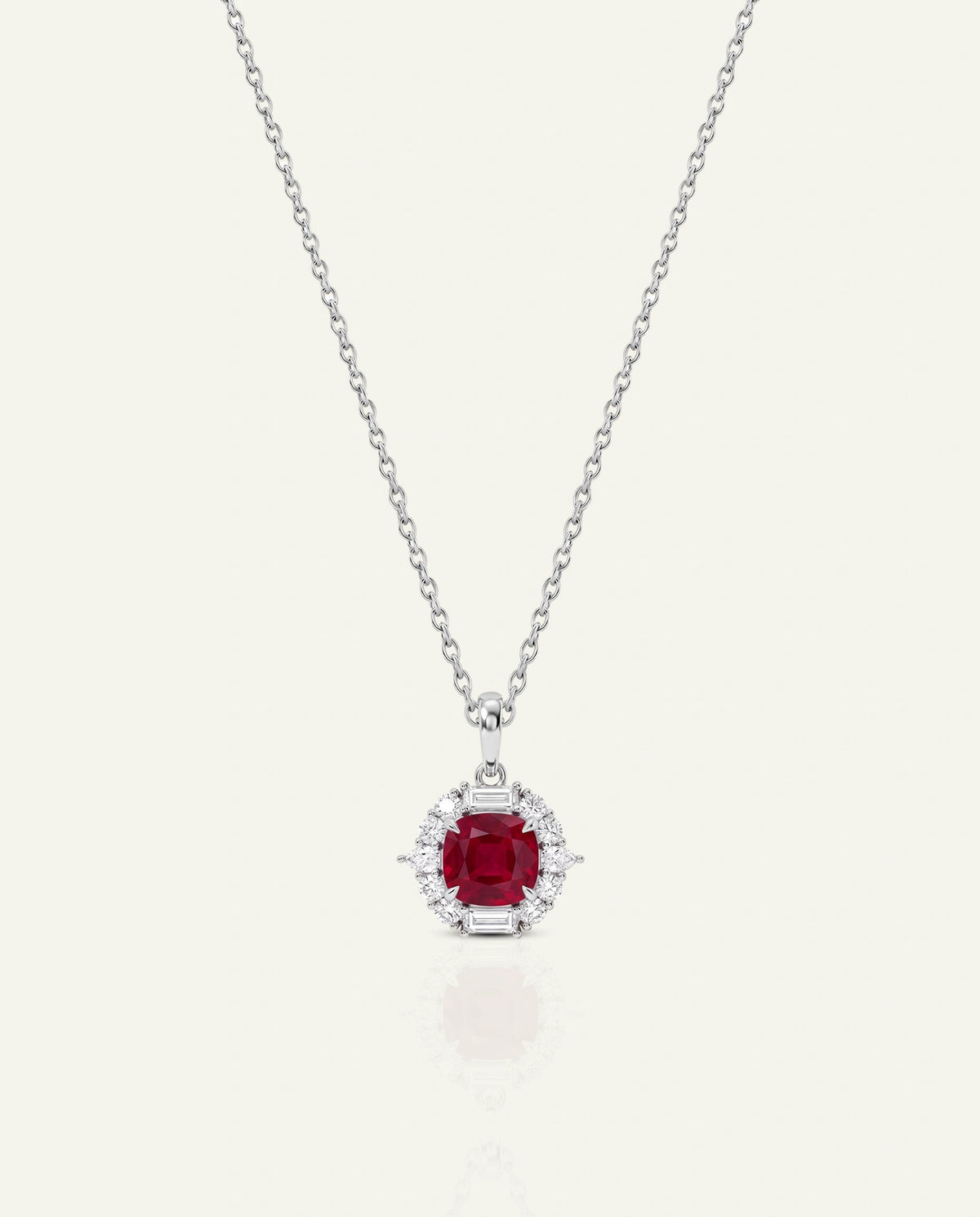 Silver star-shaped pendant necklace on a white background