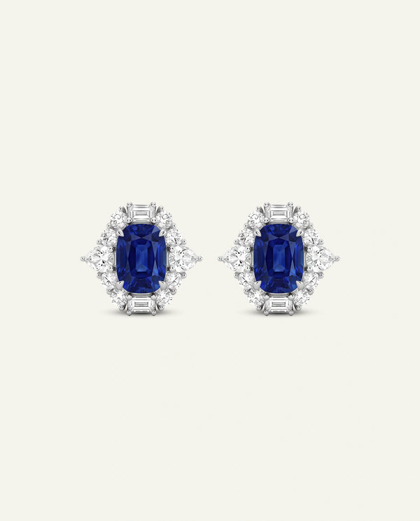 Aanika V. Lab-created Sapphire & Lab-grown Diamond Halo Earrings