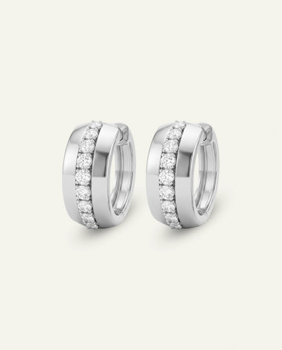 Love SpellÂ® Lab-Grown Diamond Huggie Earrings in Sterling Silver alternate view - alternate view