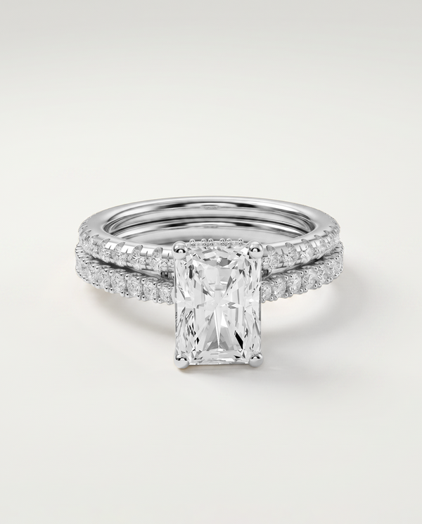 Ovani® Lab-grown Diamond Radiant Hidden Halo Bridal Set