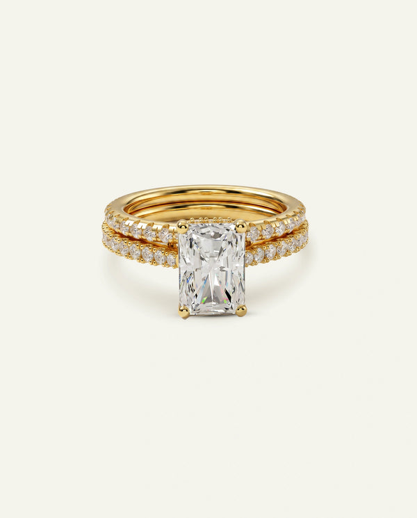 Ovani® Lab-grown Diamond Radiant Hidden Halo Bridal Set