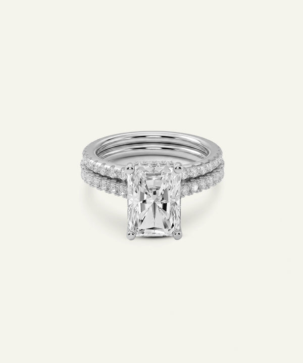 Ovani® Lab-grown Diamond Radiant Hidden Halo Bridal Set