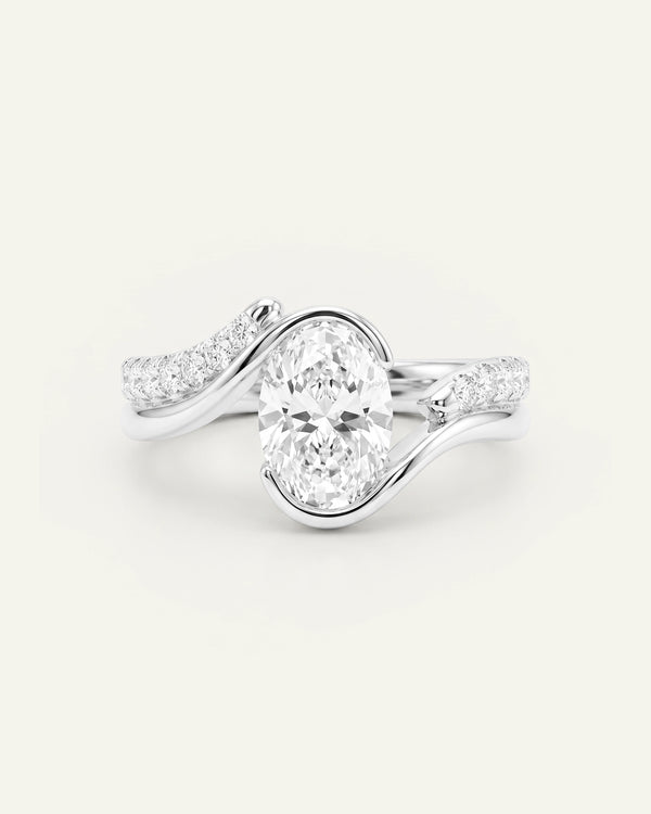 Ovani® Lab-grown Diamond Oval Bypass Engagement Ring