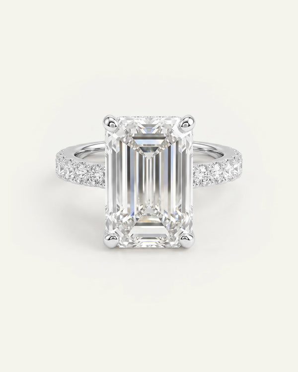 Ovani® Lab-grown Diamond Emerald Engagement Ring