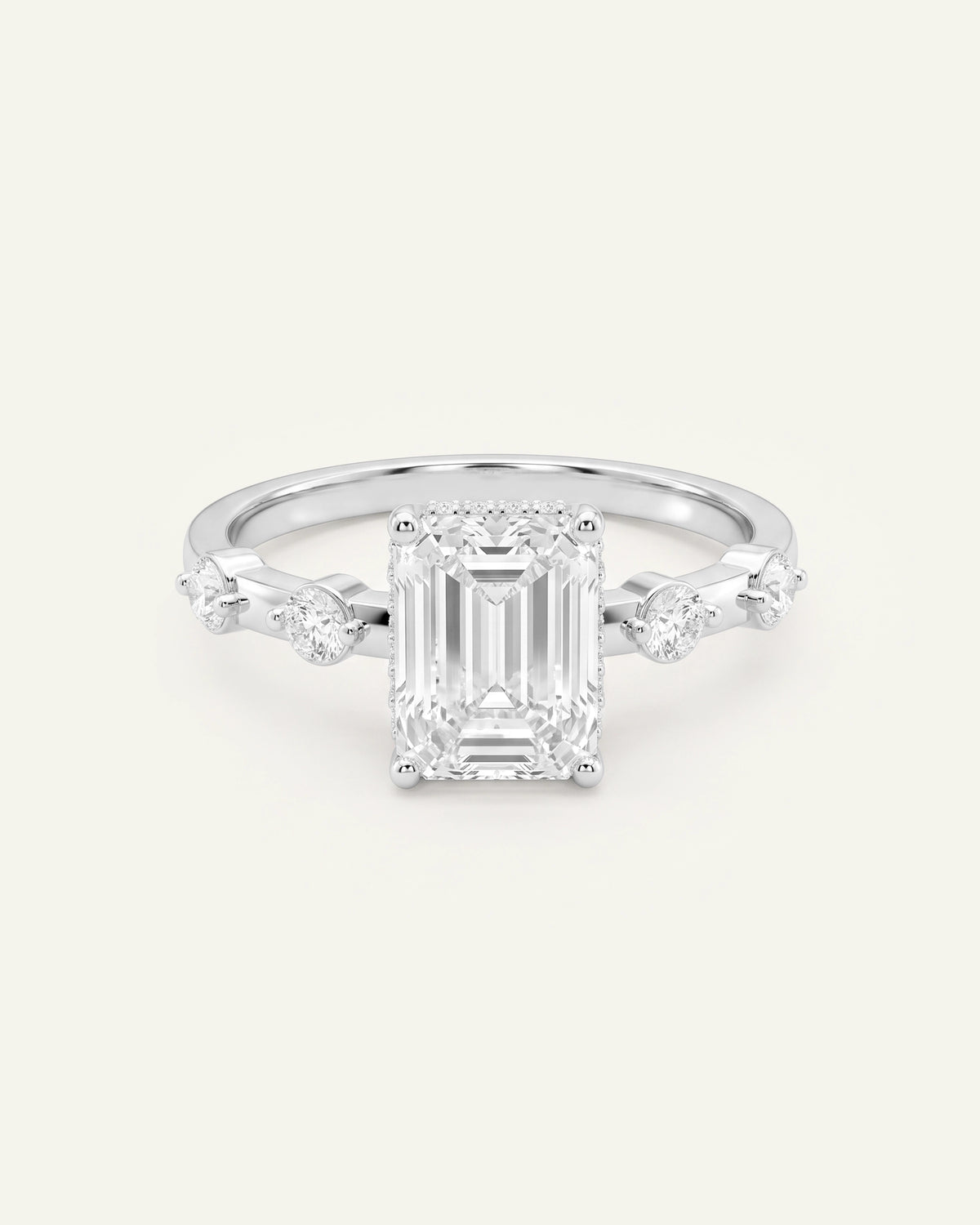Ovani® Lab-grown Diamond Emerald Engagement Ring