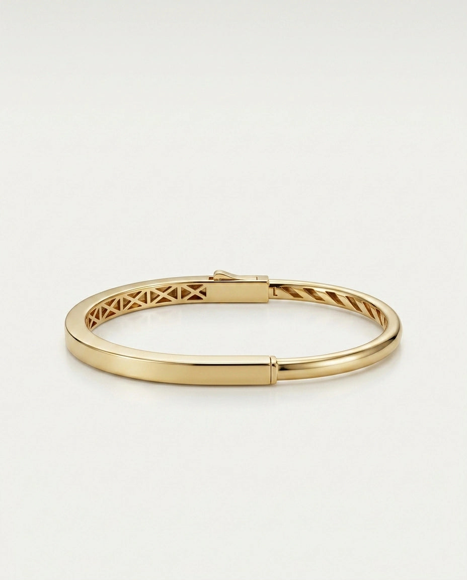 Oroventi Solid Hinged Bangle