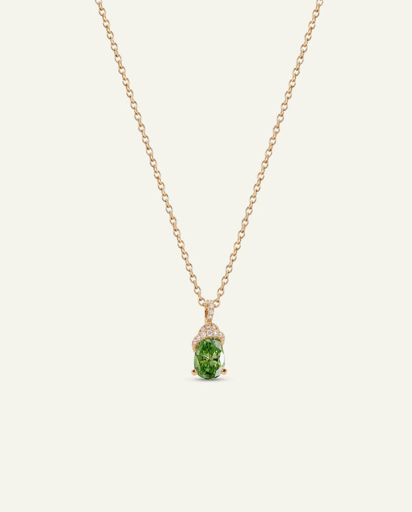 Ovani® Lab-grown Green Diamond Pear Pavé Knot Drop Pendant