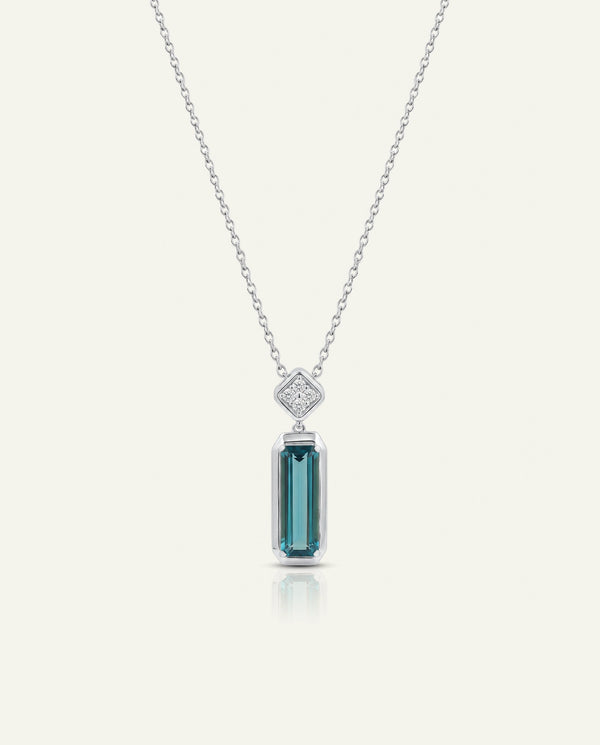 Love Spell® Blue Topaz & Lab-grown Diamond Drop Pendant