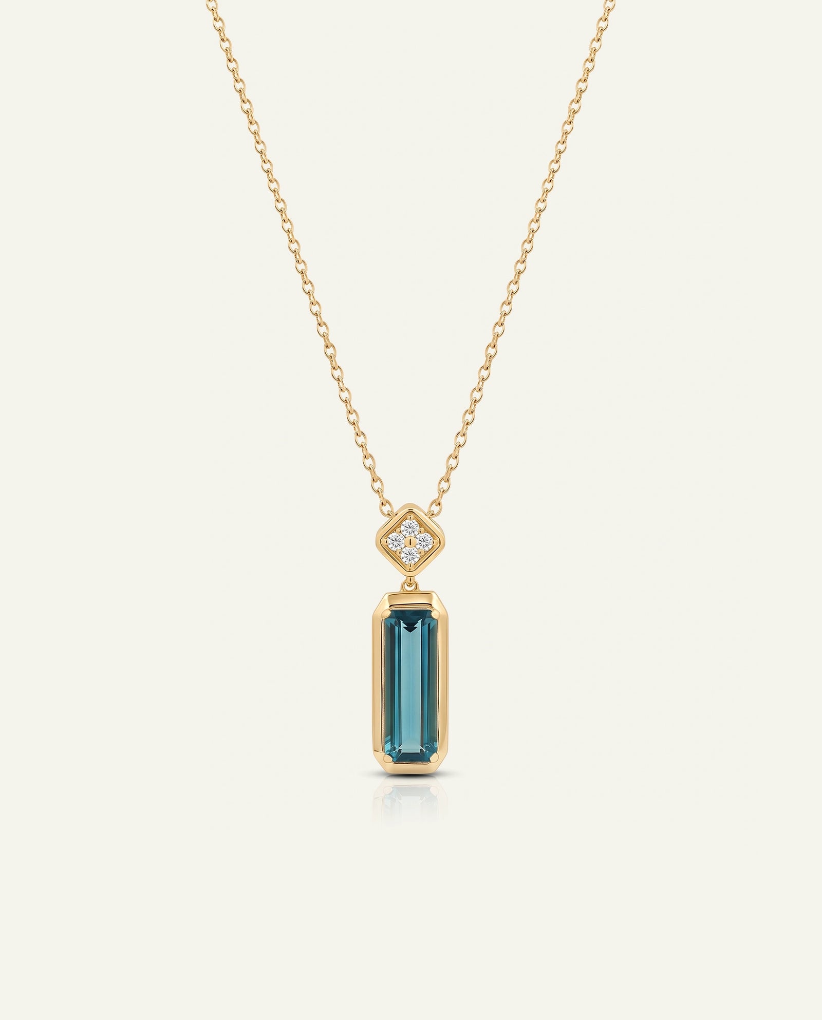 Love Spell® Blue Topaz & Lab-grown Diamond Drop Pendant