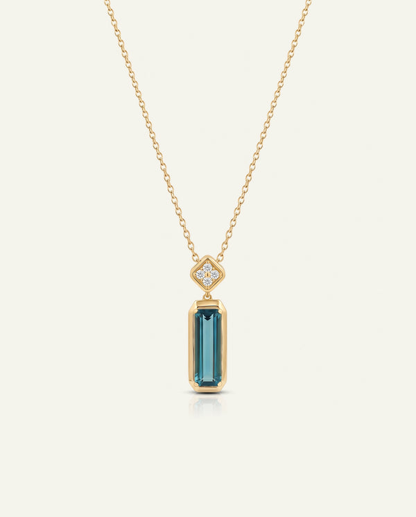Love Spell® Blue Topaz & Lab-grown Diamond Drop Pendant