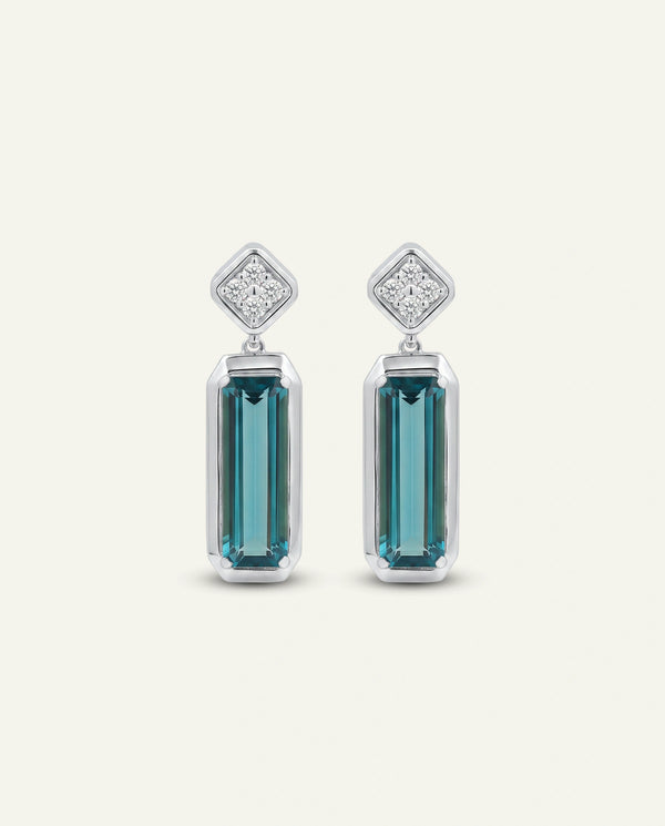 Love Spell® Blue Topaz & Lab-grown Diamond Drop Earrings