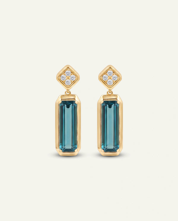 Love Spell® Blue Topaz & Lab-grown Diamond Drop Earrings
