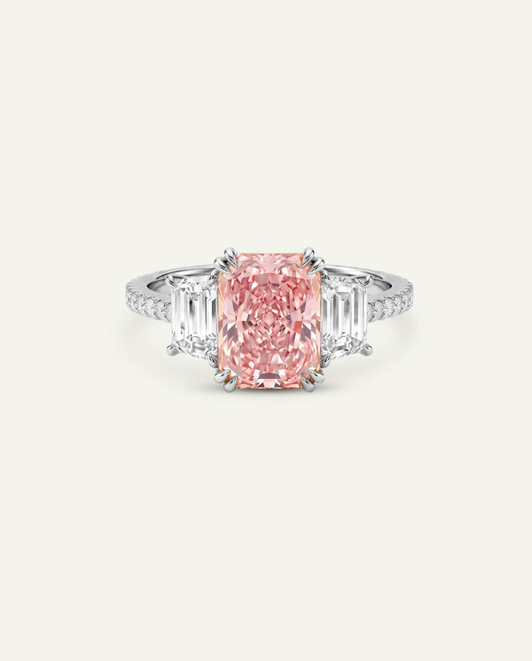 Ovani® Lab-grown Pink Diamond Radiant Engagement Ring - 4.4 Ct. T.W.