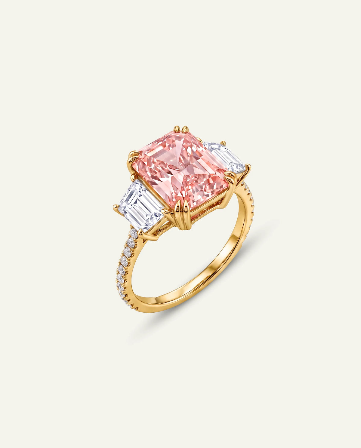 Ovani® Lab-grown Pink Diamond Radiant Engagement Ring - 4.4 Ct. T.W.