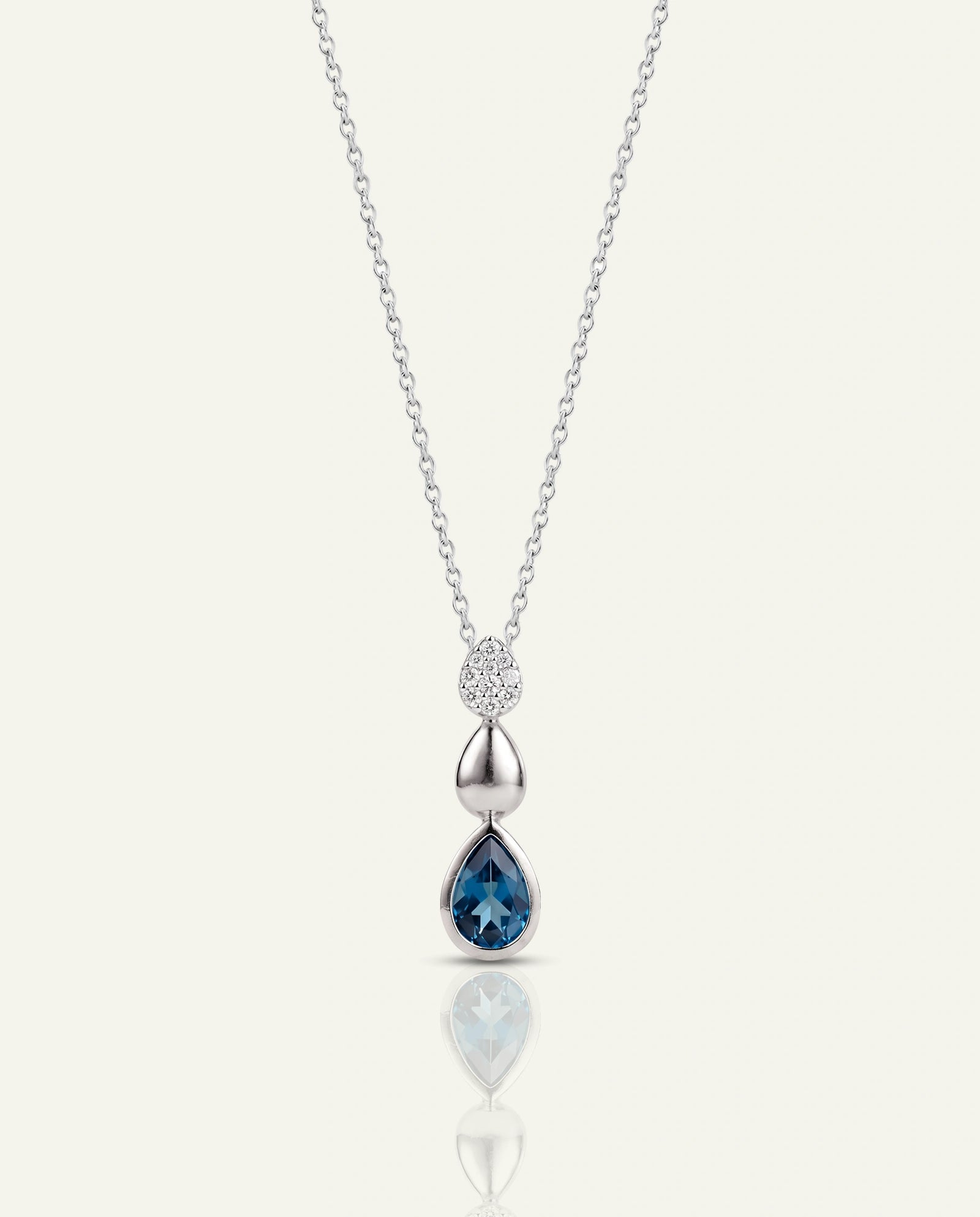 Love Spell® Lab-Created Blue Topaz & Lab-grown Diamond Drop Pendant