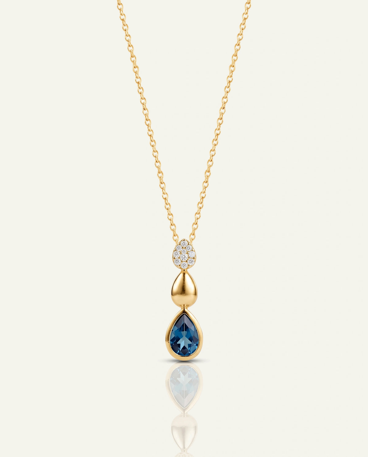 Love Spell® Lab-Created Blue Topaz & Lab-grown Diamond Drop Pendant