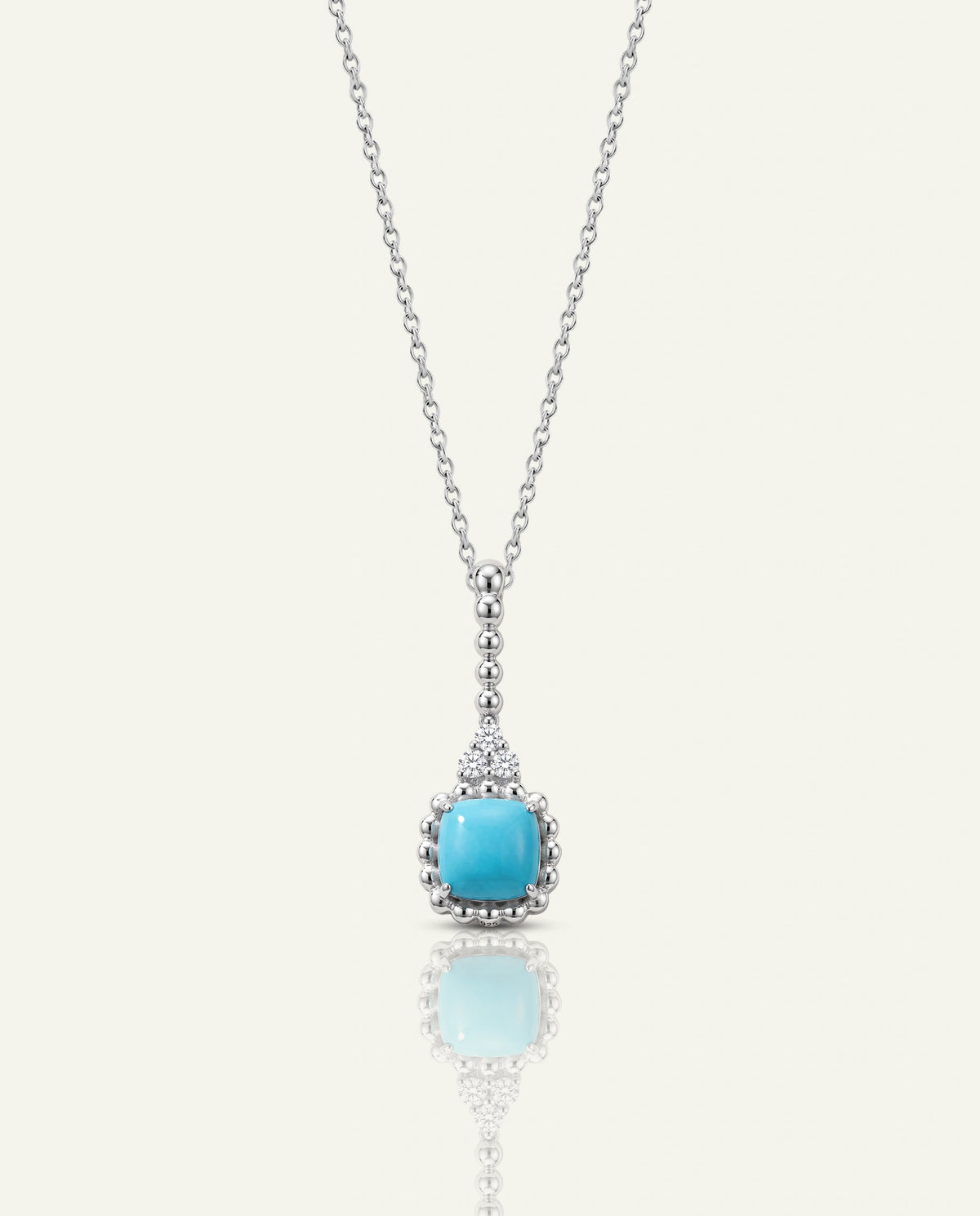 Love Spell®  Lab-Created Turquoise & Lab-grown Diamond Beaded Pendant