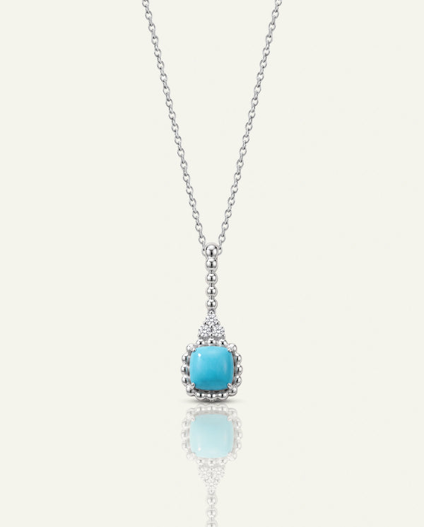 Love Spell®  Lab-Created Turquoise & Lab-grown Diamond Beaded Pendant