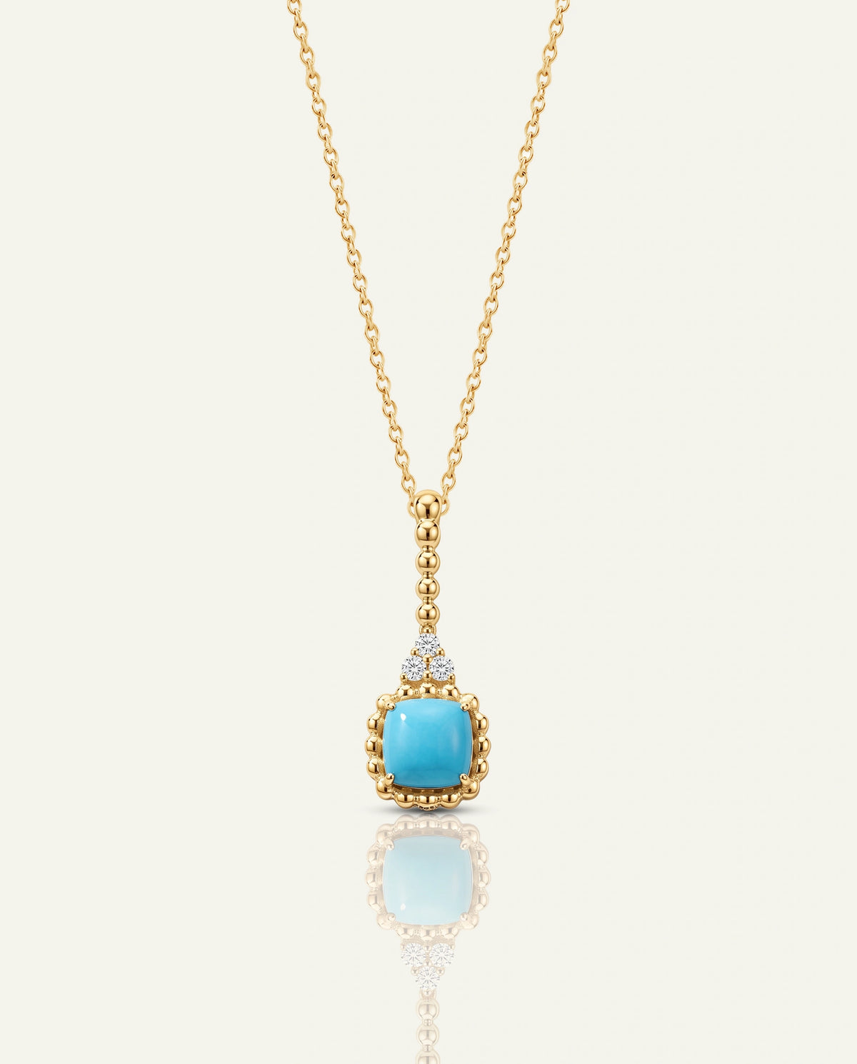 Love Spell®  Lab-Created Turquoise & Lab-grown Diamond Beaded Pendant