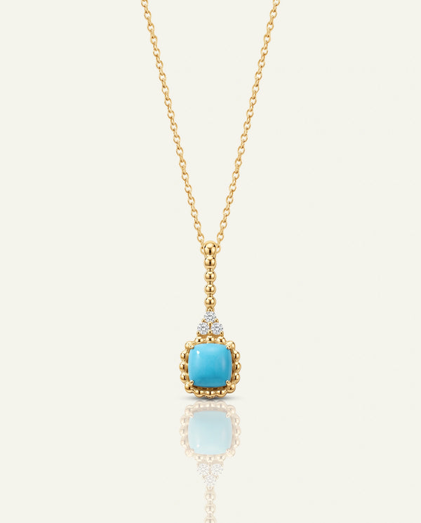 Love Spell®  Lab-Created Turquoise & Lab-grown Diamond Beaded Pendant