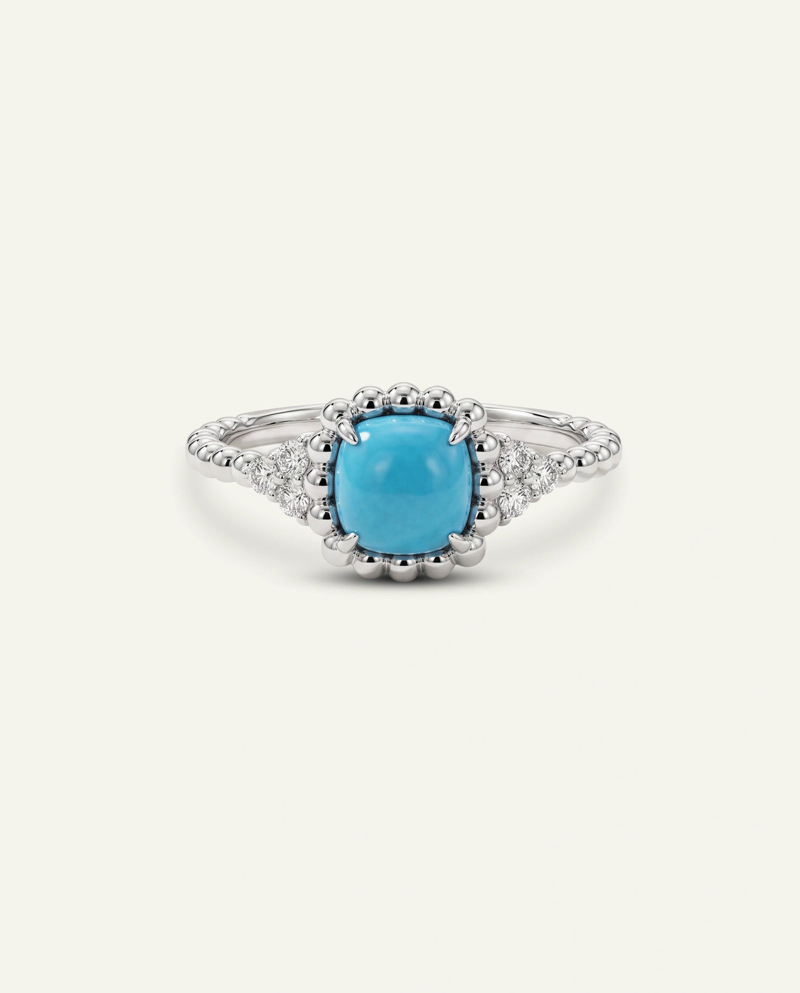 Love Spell®  Lab-Created Turquoise & Lab-grown Diamond Beaded Ring