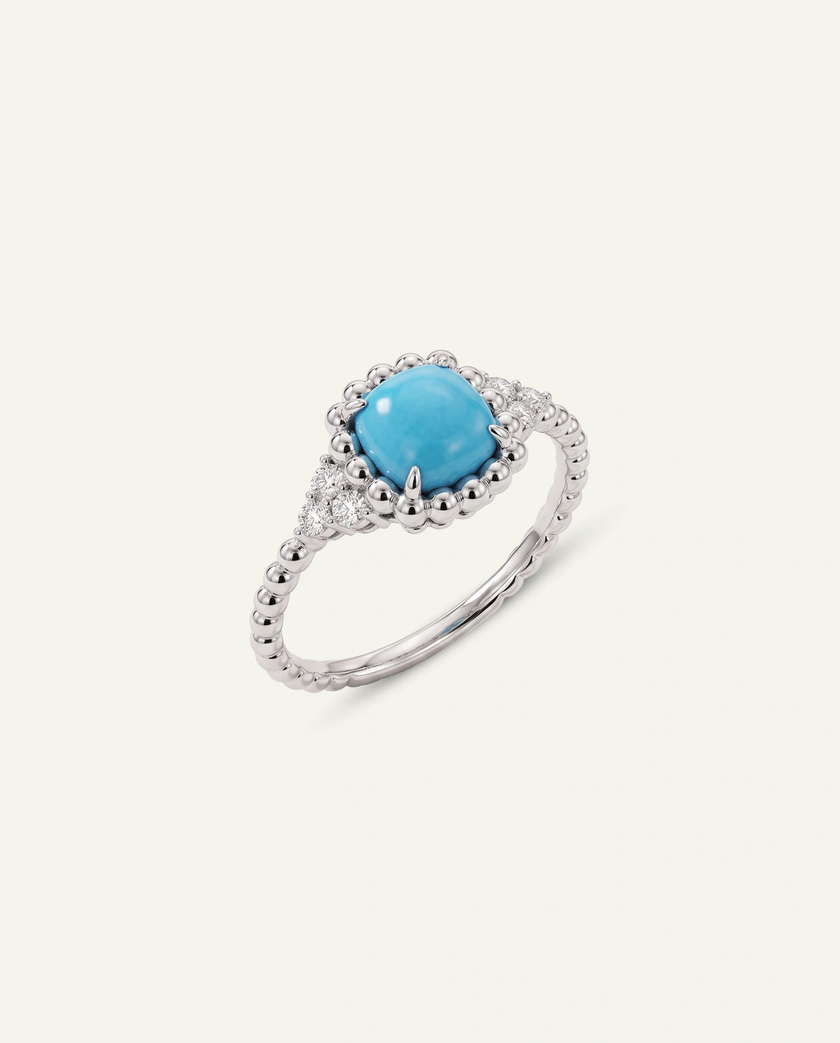 Love Spell®  Lab-Created Turquoise & Lab-grown Diamond Beaded Ring