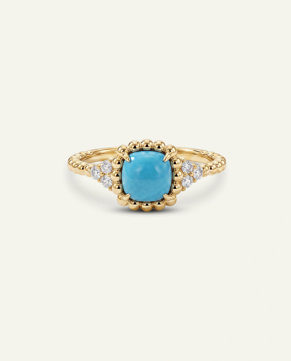 Love Spell®  Lab-Created Turquoise & Lab-grown Diamond Beaded Ring