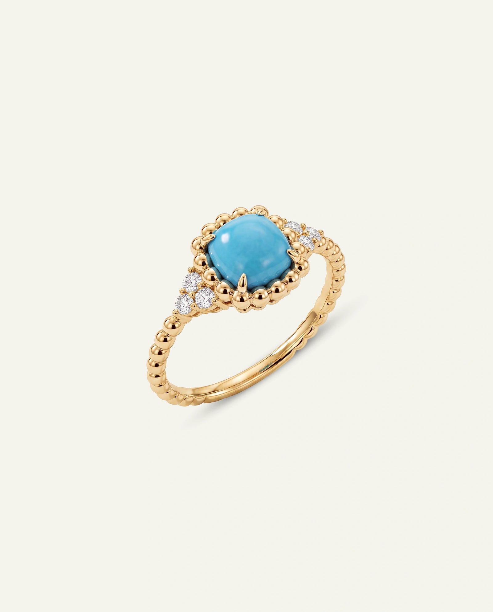 Love Spell®  Lab-Created Turquoise & Lab-grown Diamond Beaded Ring
