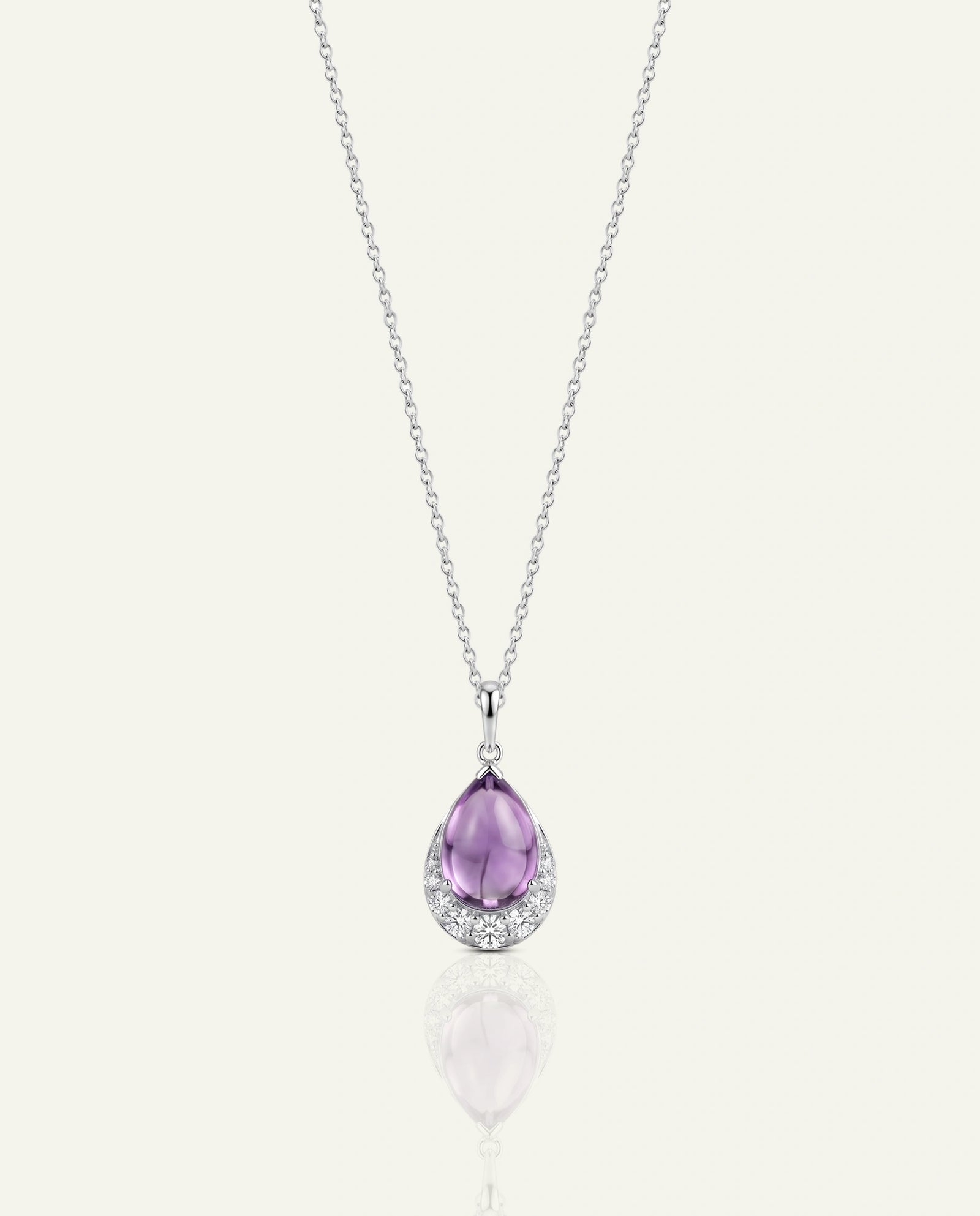 Love Spell® Lab-created Amethyst & Lab-grown Diamond Drop Pendant