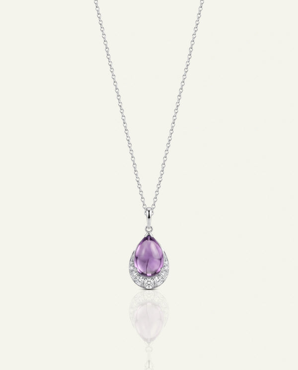 Love Spell® Lab-created Amethyst & Lab-grown Diamond Drop Pendant