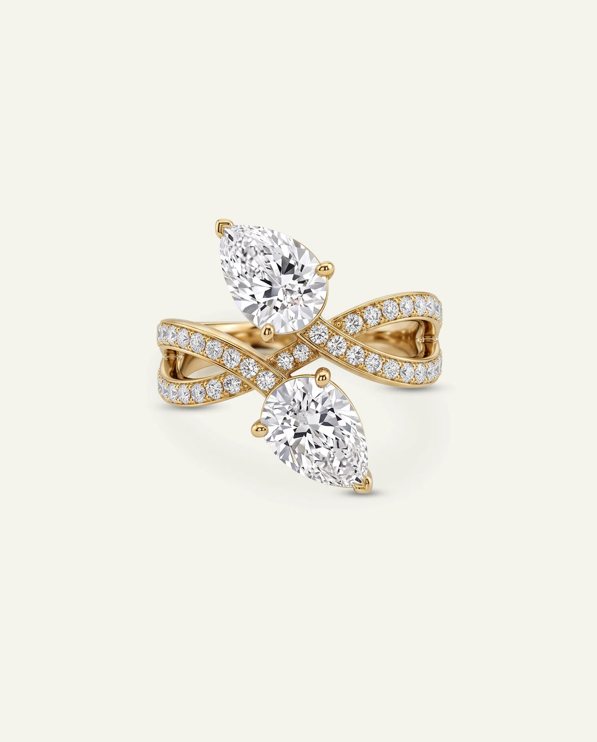 Ovani® Lab-grown Diamond Pear 2-Stone Bypass Engagement Ring - 2.6 Ct. T.W.