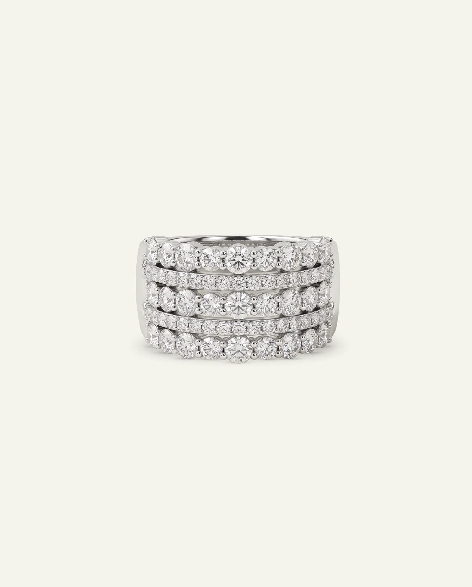 Novello Lab-grown Diamond Round Multi-Row Band