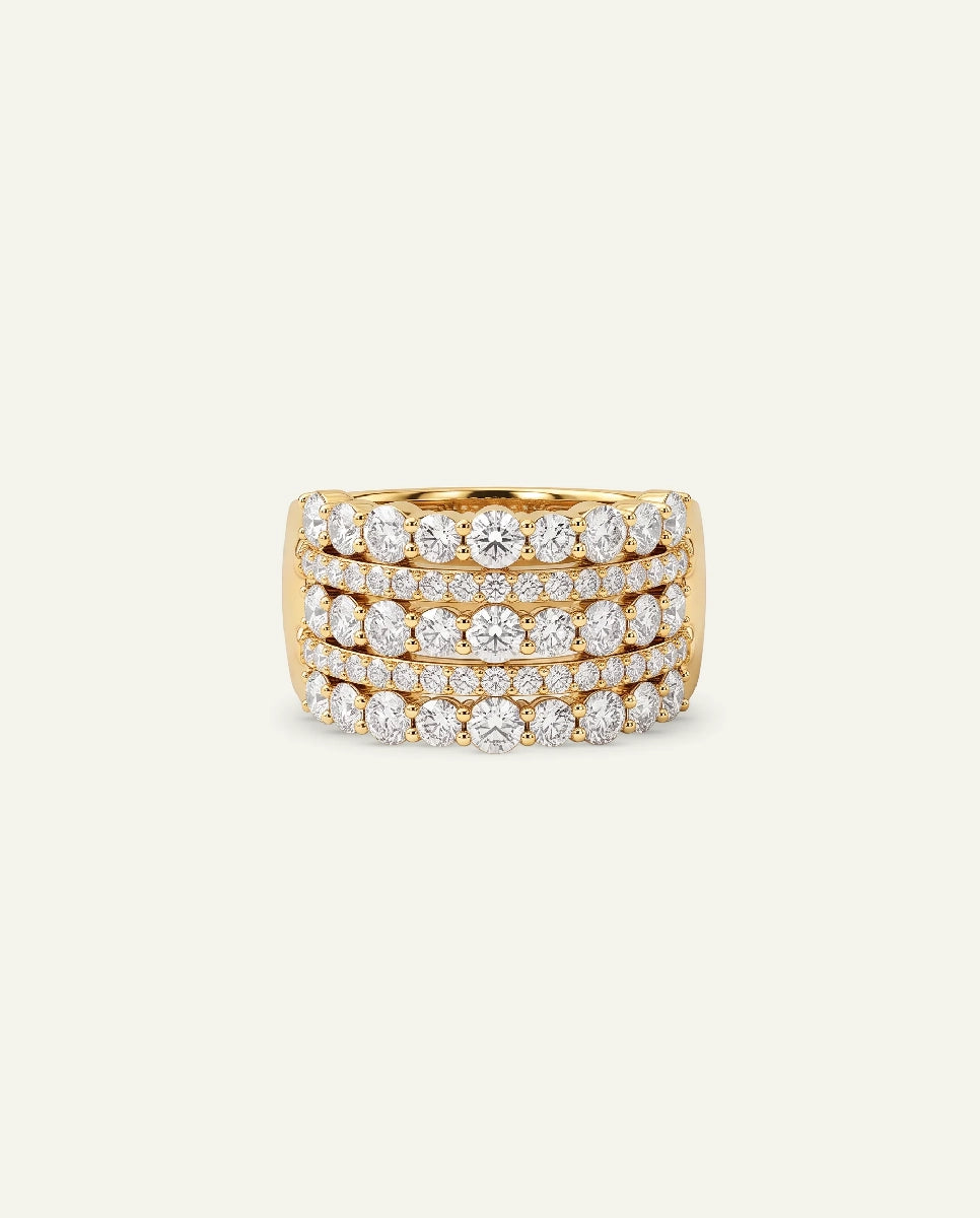 Novello Lab-grown Diamond Round Multi-Row Band