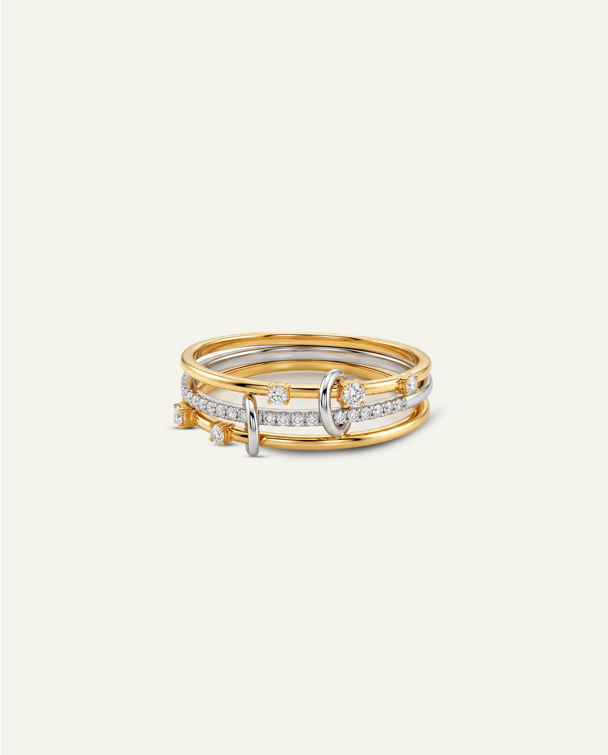 Bella by Ovani® Lab-Grown Diamond 2-Tone Stacked Band