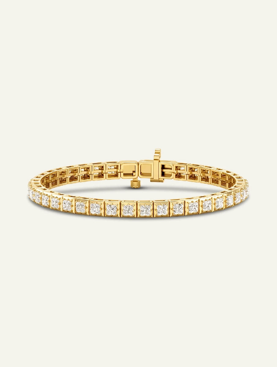 Novello Lab-grown Diamond Princess Bezel Tennis Bracelet