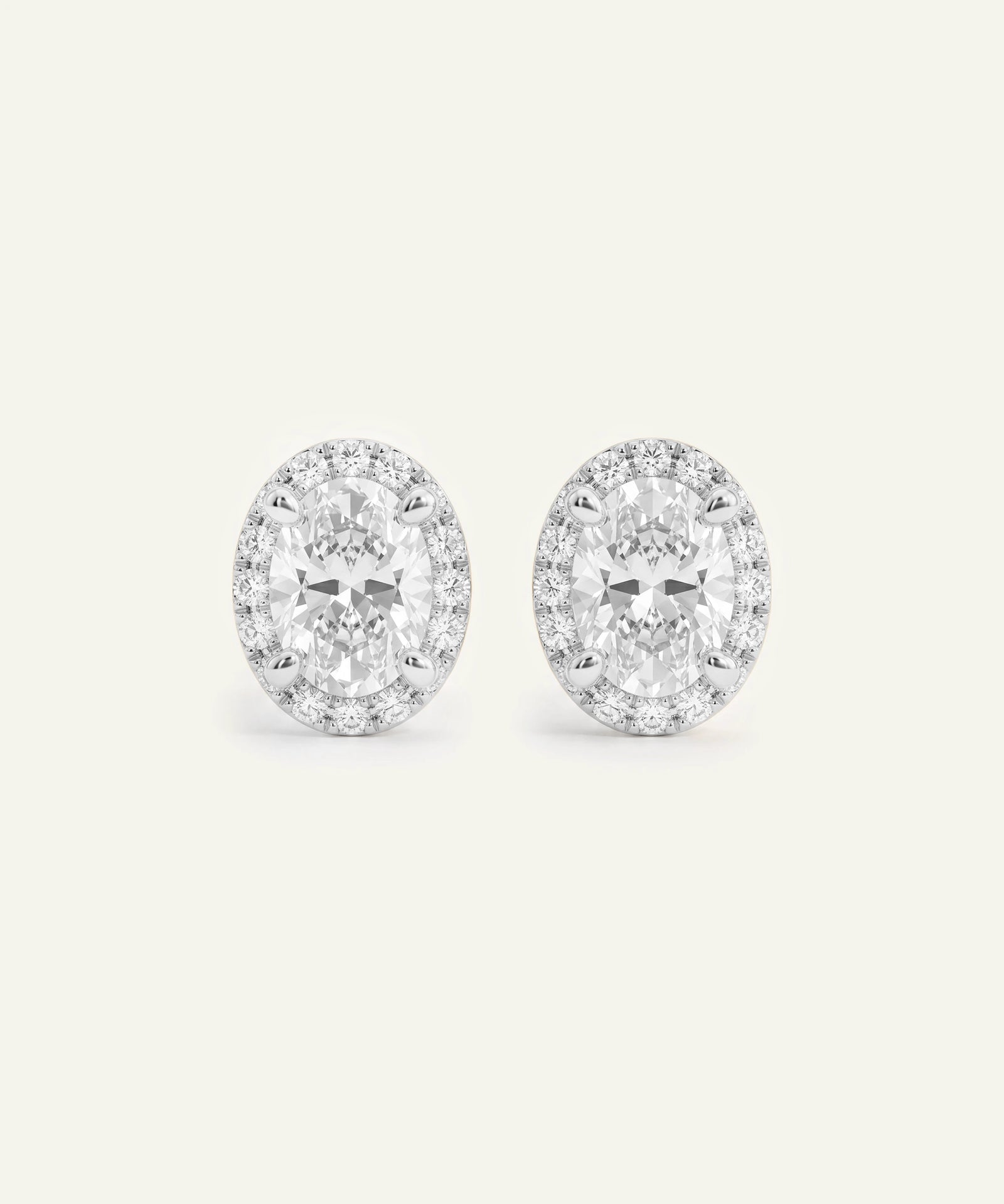 Novello Lab-grown Diamond Oval Halo Studs