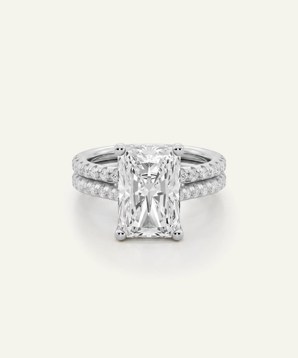 Ovani® Lab-grown Diamond Radiant Hidden Halo Bridal Set
