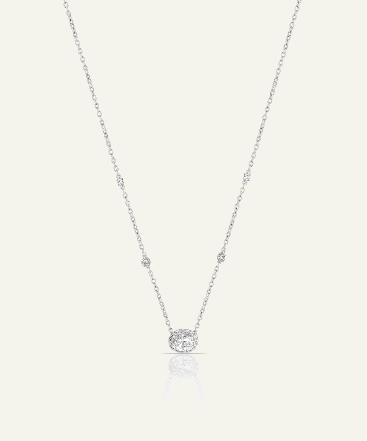 Novello Lab-grown Diamond Oval Station Necklace