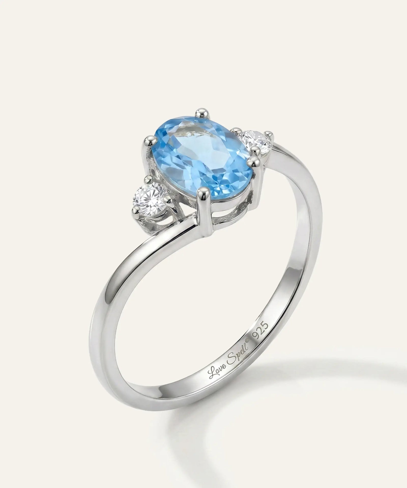 Love Spell® Blue Topaz & Lab-grown Diamond Oval Ring - 2.52 Ct. T.W.