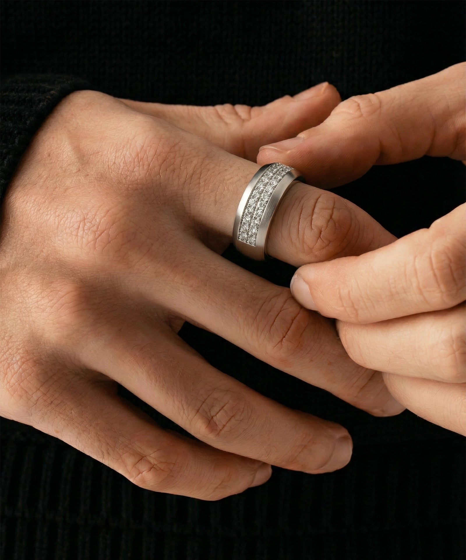 Link N Lock® Lab-grown Diamond 2-Row Channel Band