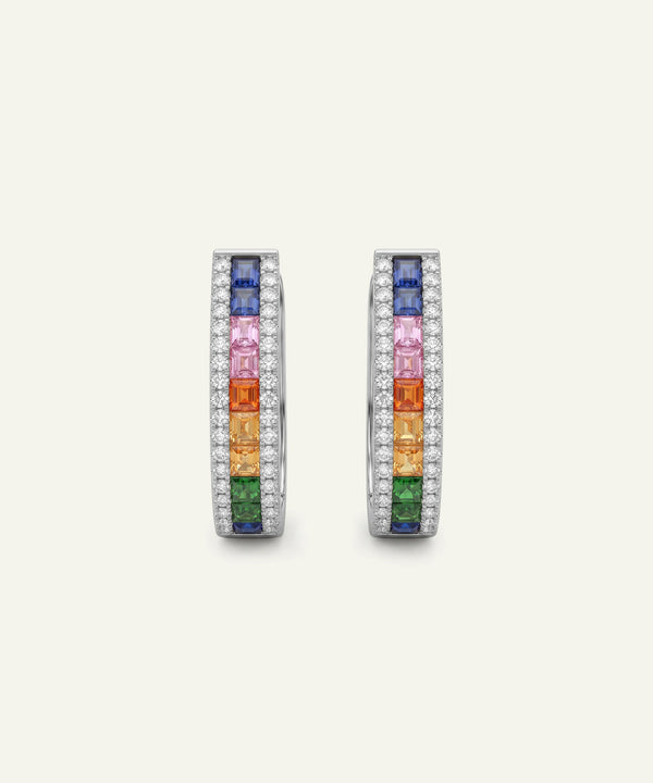 Aanika V. Multicolor Stones Hoops
