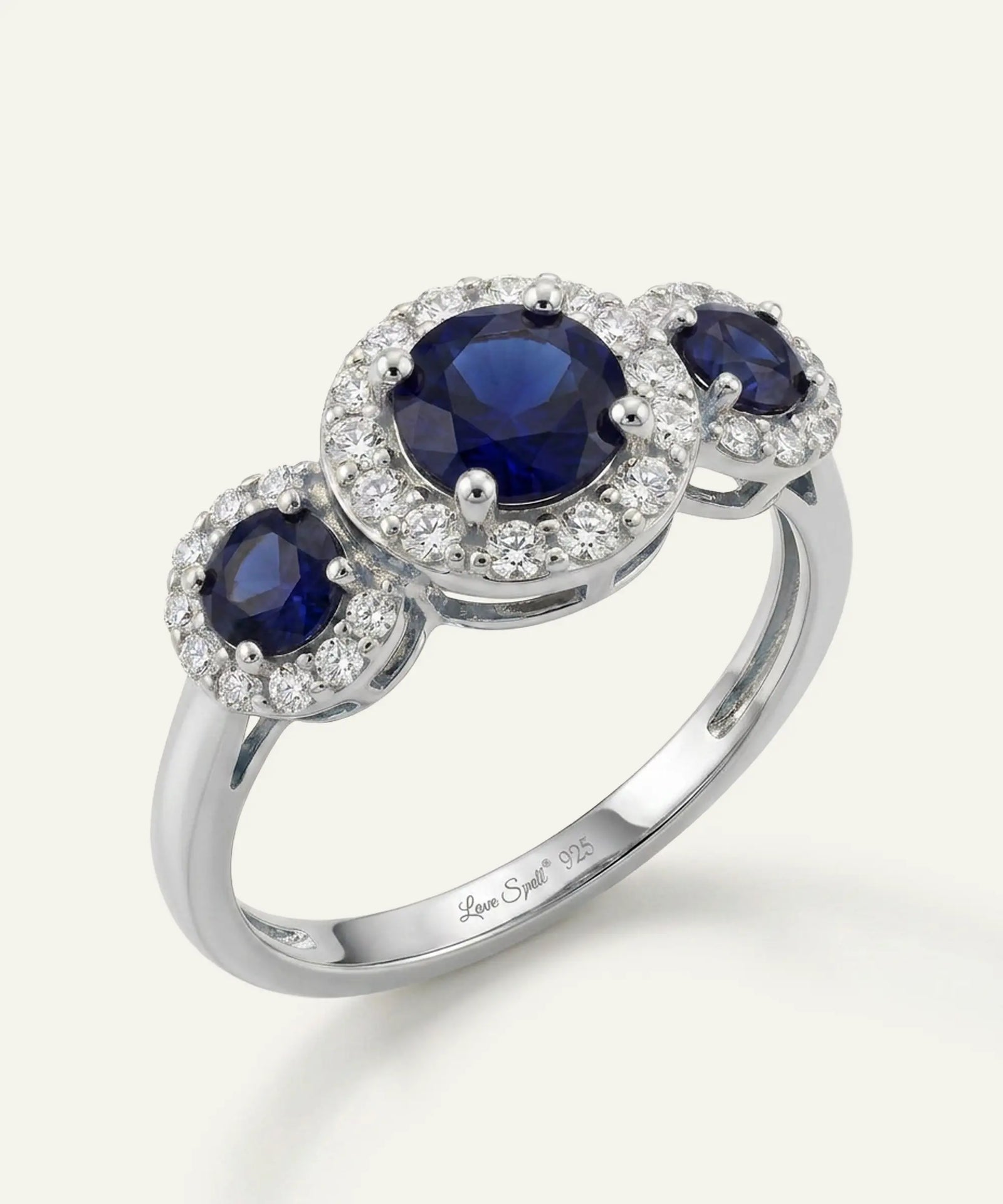 Love Spell® Sapphire & Lab-grown Diamond Round Halo Ring - 2.30 Ct. T.W.