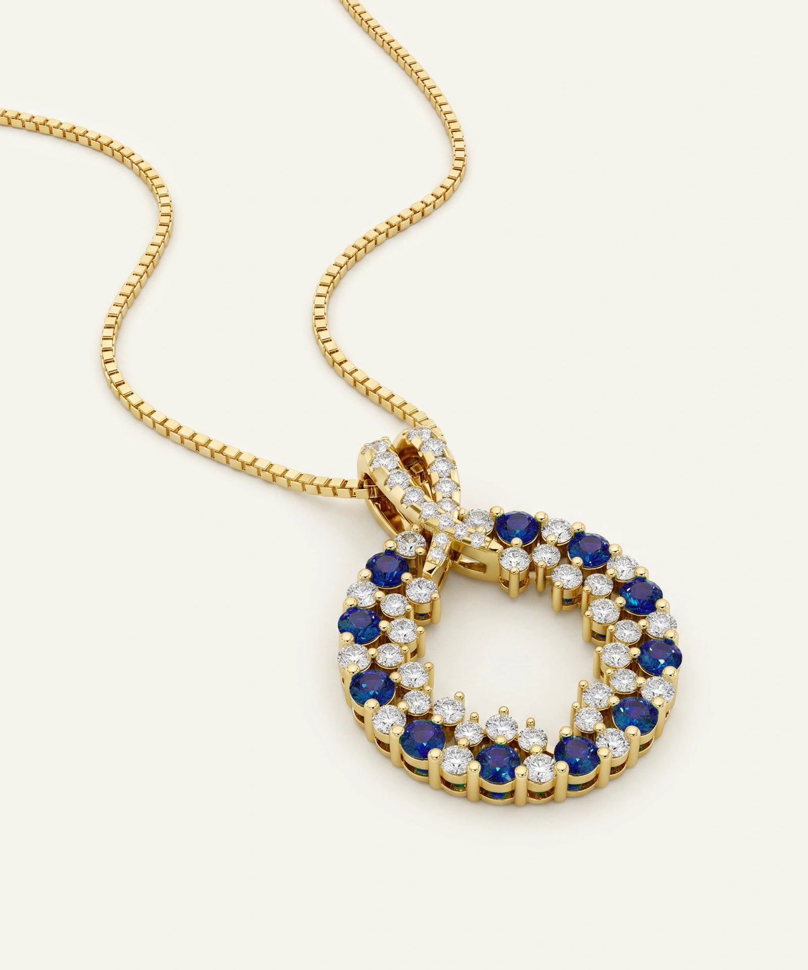 Aanika V. Sapphire & Diamond Round Circle Pendant